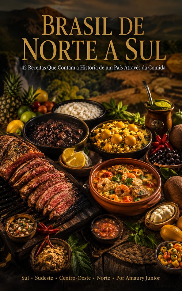 Capa do e-book Brasil de Norte a Sul — receitas de várias regiões