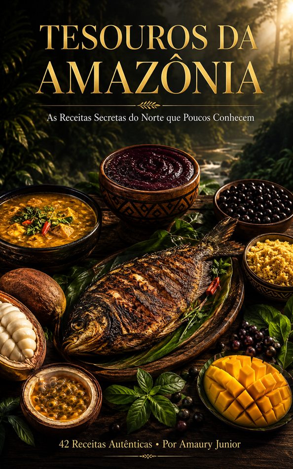 Capa do e-book Tesouros da Amazônia — receitas do Norte